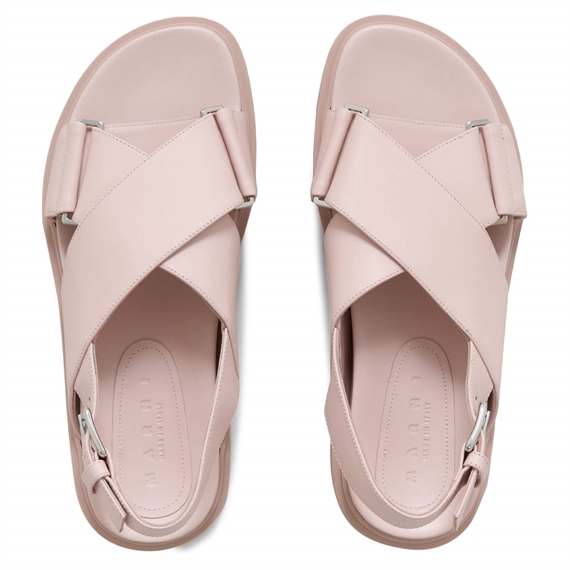 Marni Fussbett Sandaler, Champagne